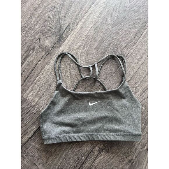 Nike Training Indy light support sports bra in grey marl size S - Picture 3 of 5